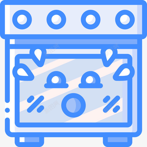 烤箱可爱的tech4蓝色图标svg_新图网 https://ixintu.com 可爱的tech4 烤箱 蓝色