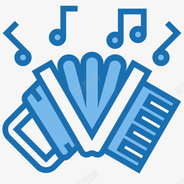 手风琴音乐85蓝色图标图标