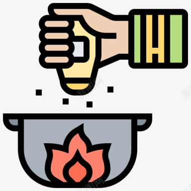 调味料烹饪66线性颜色图标图标