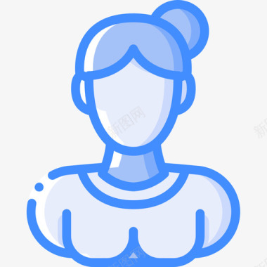 女性个人资料占位符蓝色图标图标