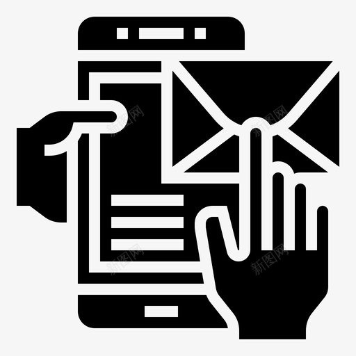 邮件智能手机应用程序3字形图标svg_新图网 https://ixintu.com 字形 应用程序 手机 智能 邮件