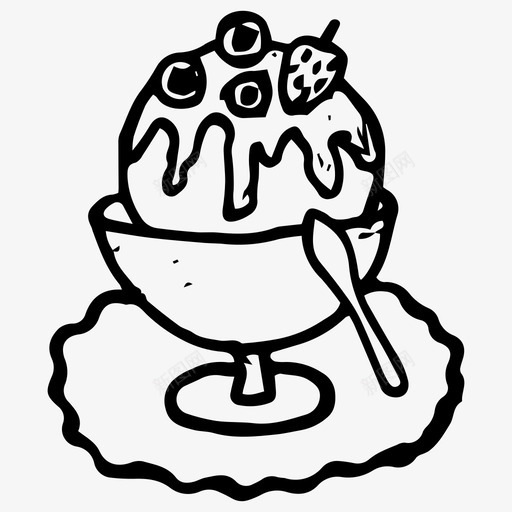 甜点食物手绘图标svg_新图网 https://ixintu.com 冰淇淋 手绘 甜品 甜点 食物