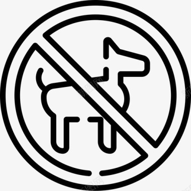 禁止携带宠物信号和禁令4直系图标图标