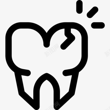 断牙牙医34线状图标图标