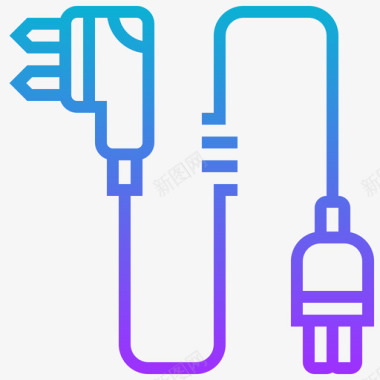 插头连接器类型3渐变图标图标