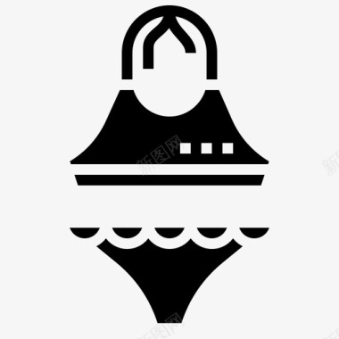 泳装酒店服务26字形图标图标
