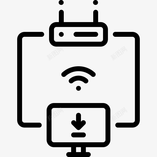 使用wifi计算机互联网图标svg_新图网 https://ixintu.com 互联网 使用wifi下载 网站 计算机 路由器
