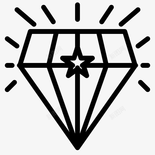 钻石派对之夜直系图标svg_新图网 https://ixintu.com 派对之夜 直系 钻石