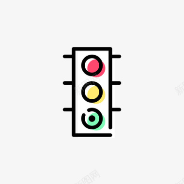 红绿灯交通2线颜色图标图标