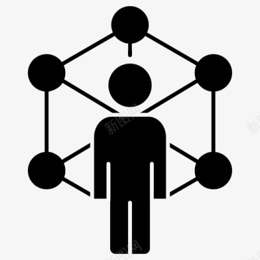 社交网络社区管理器连接的用户图标图标