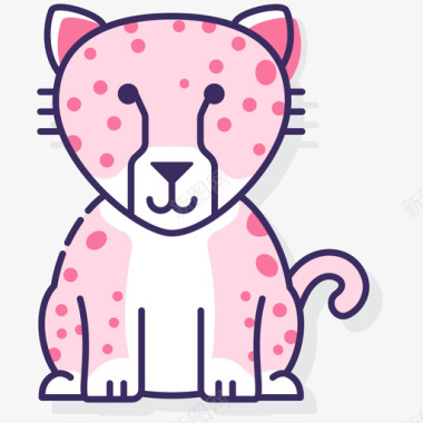 猎豹动物22线形颜色图标图标