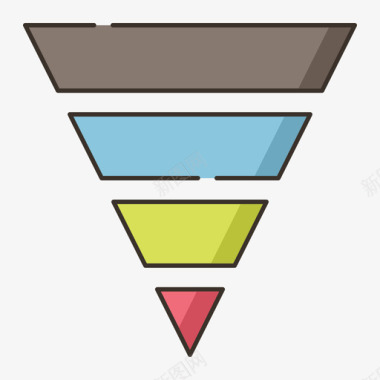 漏斗信息图4线性颜色图标图标