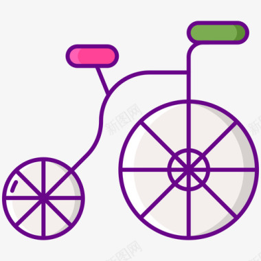 自行车马戏团77线性颜色图标图标