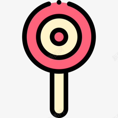 棒棒糖甜点和糖果6线性颜色图标图标