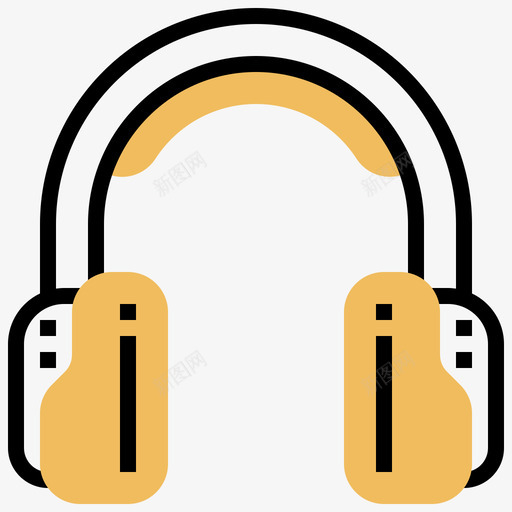 耳机音乐和多媒体5黄色阴影图标svg_新图网 https://ixintu.com 多媒体 耳机 阴影 音乐 黄色