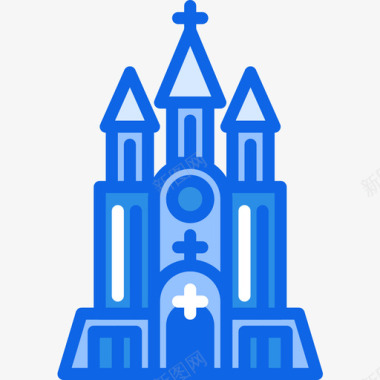 大教堂旅行191蓝色图标图标