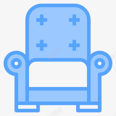 扶手椅家用设备12蓝色图标图标