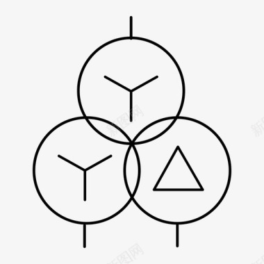 三绕组变压器 （星形-星形-三角形连接）图标