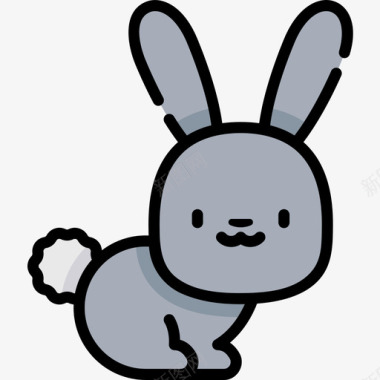 兔子宠物店58线性颜色图标图标