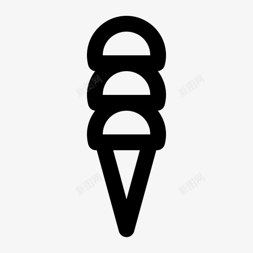冰淇淋筒冷的杯子的图标svg_新图网 https://ixintu.com 冰淇淋 冷的 杯子 海滩 热的