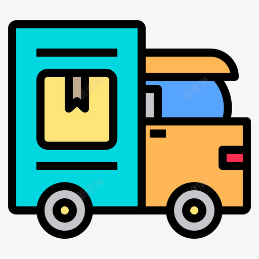 卡车装运9线性颜色图标svg_新图网 https://ixintu.com 卡车 线性 装运 颜色