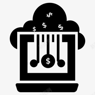 云货币化网站云计算云货币图标图标
