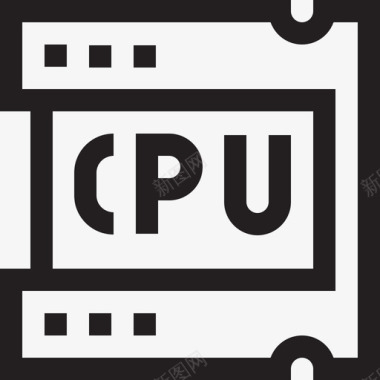 Cpu媒体技术20线性图标图标