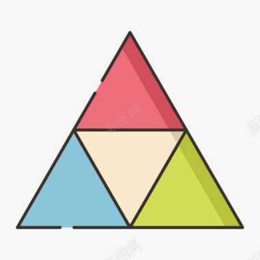 金字塔图信息图4线性颜色图标图标