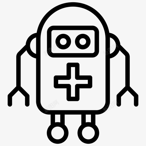 医疗机器人安卓人工智能图标svg_新图网 https://ixintu.com 人工智能 人工智能线向量图标集 仿生人 医疗机器人 安卓 类人