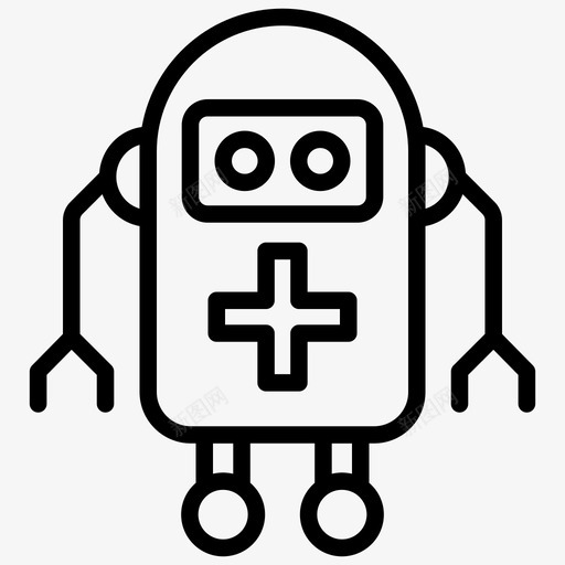 医疗机器人安卓人工智能图标svg_新图网 https://ixintu.com 人工智能 人工智能线向量图标集 仿生人 医疗机器人 安卓 类人