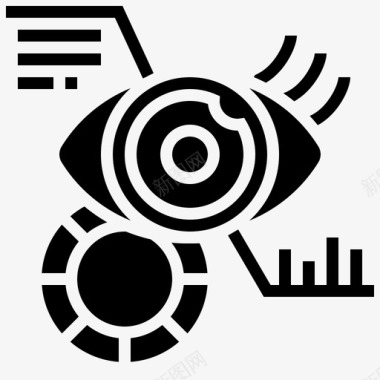 眼睛扫描人工智能59字形图标图标