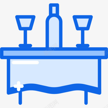 餐桌61号餐厅蓝色图标图标