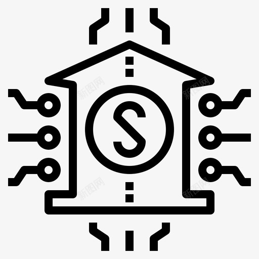 数字银行互联网货币图标svg_新图网 https://ixintu.com 互联网 技术 数字 货币 金融 银行