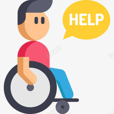 残疾人残疾人援助2扁平图标图标