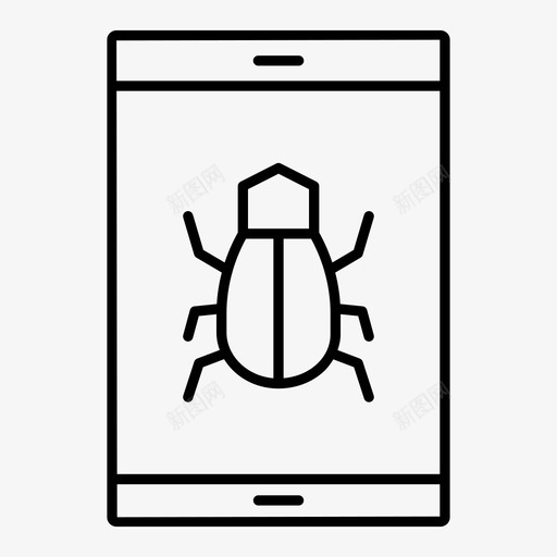 虫手机恶意软件图标svg_新图网 https://ixintu.com 2019 互联网 图标 安全线 恶意 手机 病毒 软件