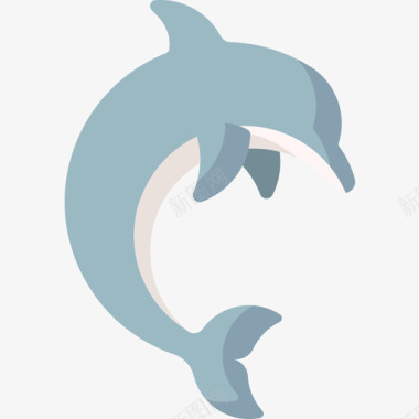 海豚海洋生物36扁平图标图标