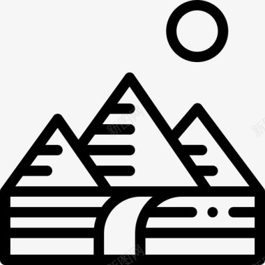 金字塔埃及37直线形图标图标