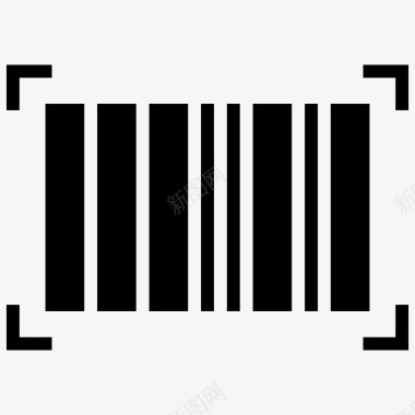 条形码条形码扫描仪电子商务和购物字形图标图标
