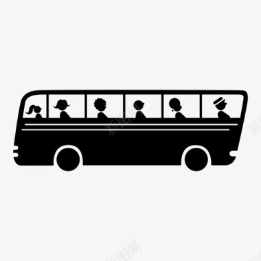 公共汽车通勤公共交通图标图标