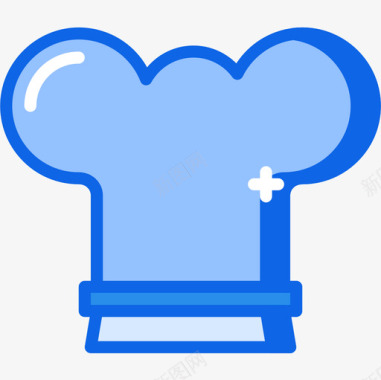 厨师帽61号餐厅蓝色图标图标