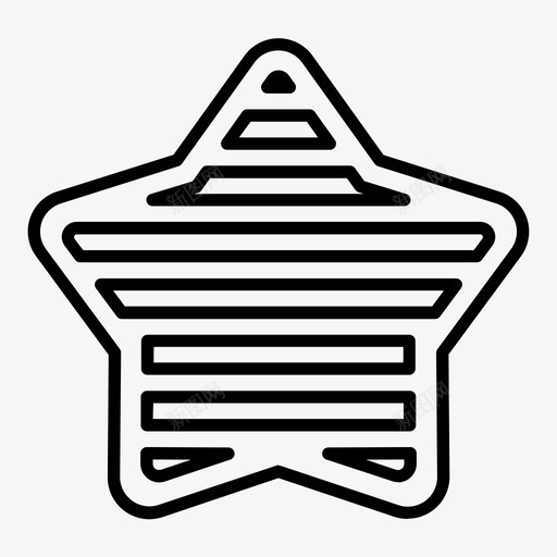 条纹星水平直线图标svg_新图网 https://ixintu.com 条纹 水平 直线