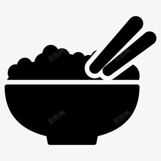 餐碗吃图标svg_新图网 https://ixintu.com 吃 棒 碗 美食设置线字形 食物 餐
