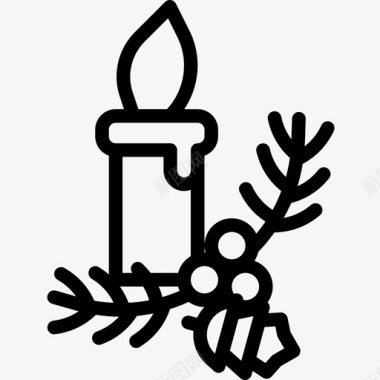 蜡烛圣诞192直线型图标图标