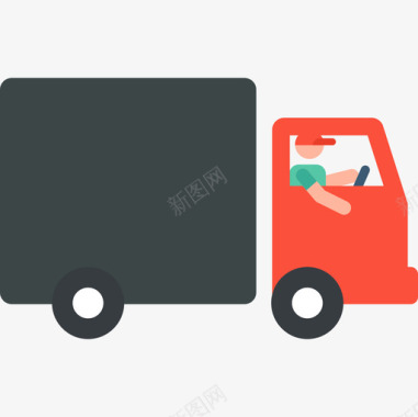 送货卡车物流28彩色图标图标