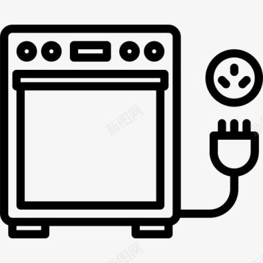 烤箱电工7线性图标图标