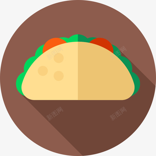 墨西哥塔可34号平铺图标svg_新图网 https://ixintu.com 34号 墨西哥塔 平铺