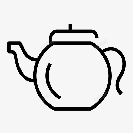 茶壶咖啡水壶图标svg_新图网 https://ixintu.com 咖啡 咖啡店 图标 水壶 线图 茶壶