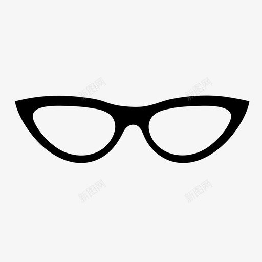 太阳镜配件猫眼图标svg_新图网 https://ixintu.com 墨镜 太阳镜 时尚 猫眼 配件