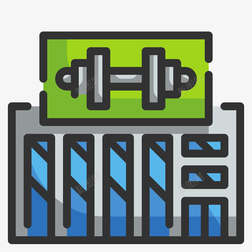 健身房64号楼线颜色图标svg_新图网 https://ixintu.com 64号楼 健身房 颜色