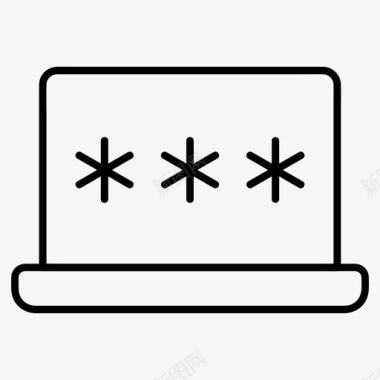 笔记本电脑密码锁开图标图标